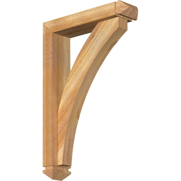 Ekena Millwork Thorton Arts and Crafts Rough Sawn Bracket w/ Offset Brace, Western Red Cedar, 4"W x 16"D x 24"H BKT0402X16X24THR03RWR - main